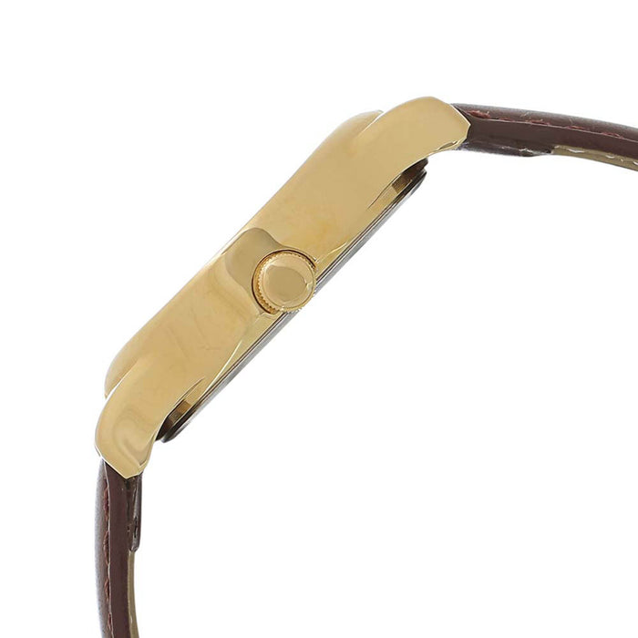 Titan Karishma Men's Champagne Dial Leather Band Watch - T1580YL05