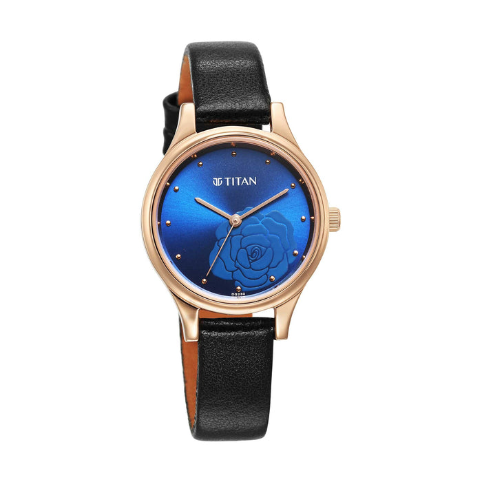 Titan Karishma Quartz Analog Blue Leather Strap for Women 2679WL01