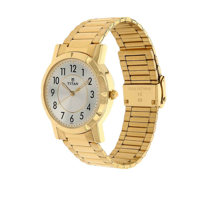 Titan Karishma Watch for Men 1647YM01, Yellow, bracelet