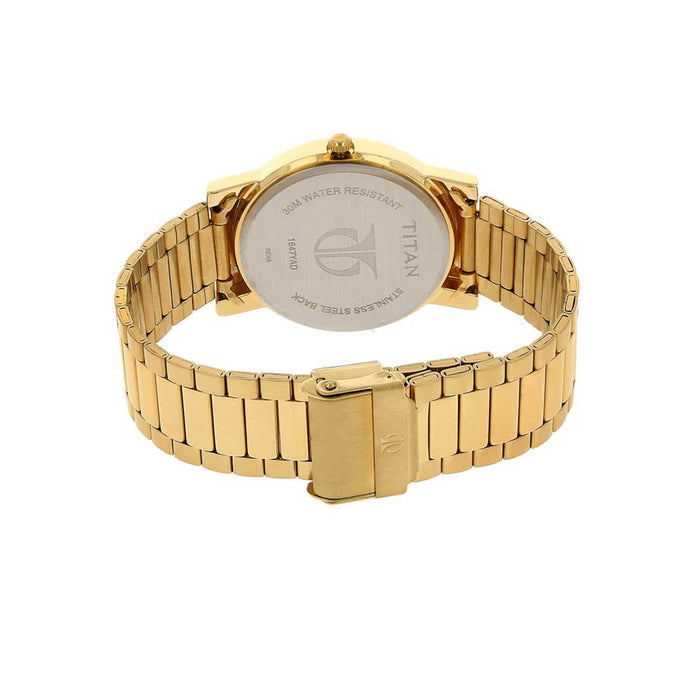 Titan Karishma Watch for Men 1647YM01, Yellow, bracelet