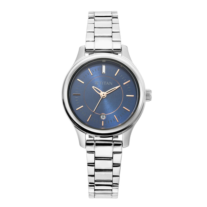 Titan Ladies Karishma 2020-21 Analog Blue Dial Women's Watch-2638SM01, Blue, Blue