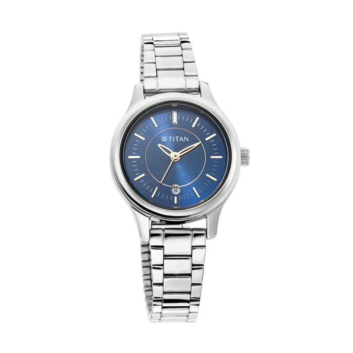 Titan Ladies Karishma 2020-21 Analog Blue Dial Women's Watch-2638SM01, Blue, Blue