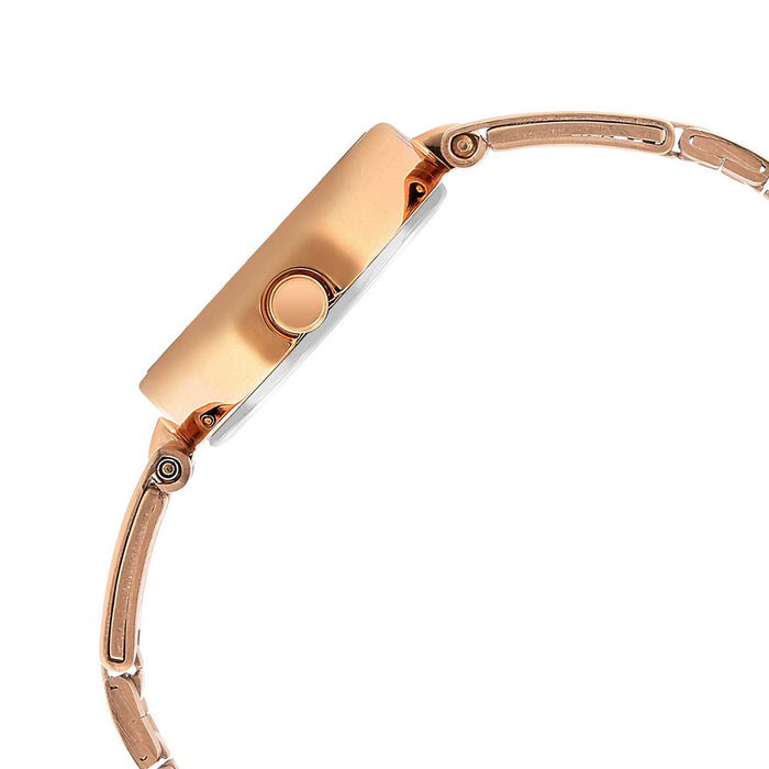 Titan Ladies Karishma Blue Dial Metal Strap Watch, Rose Gold