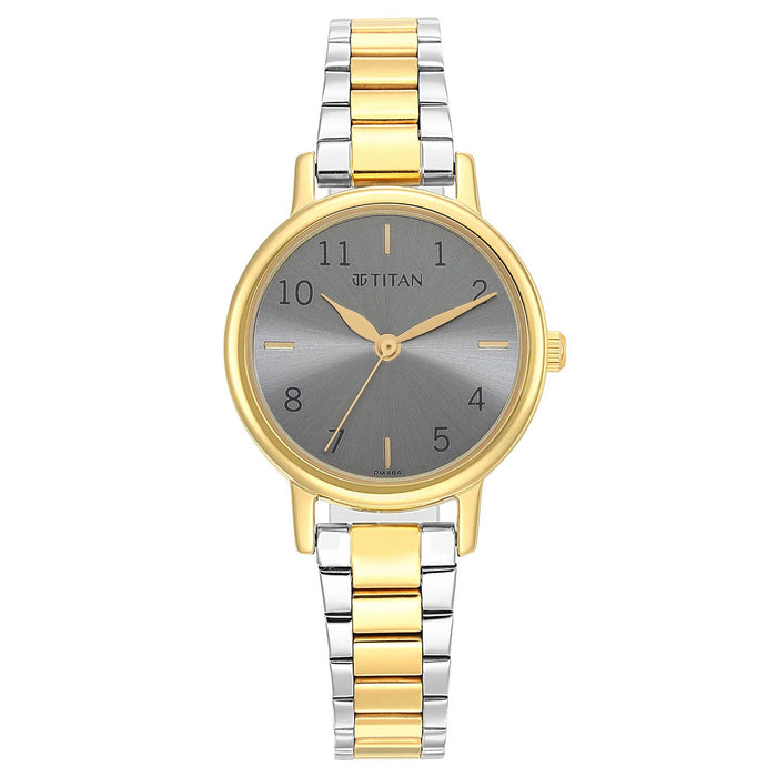 Titan Ladies Karishma Grey Dial Metal Strap Watch, Two Toned