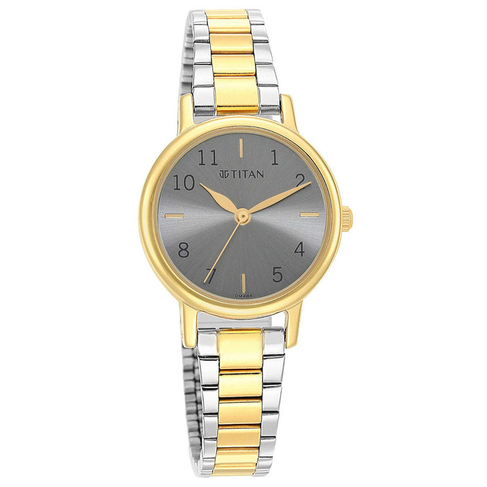 Titan Ladies Karishma Grey Dial Metal Strap Watch, Two Toned