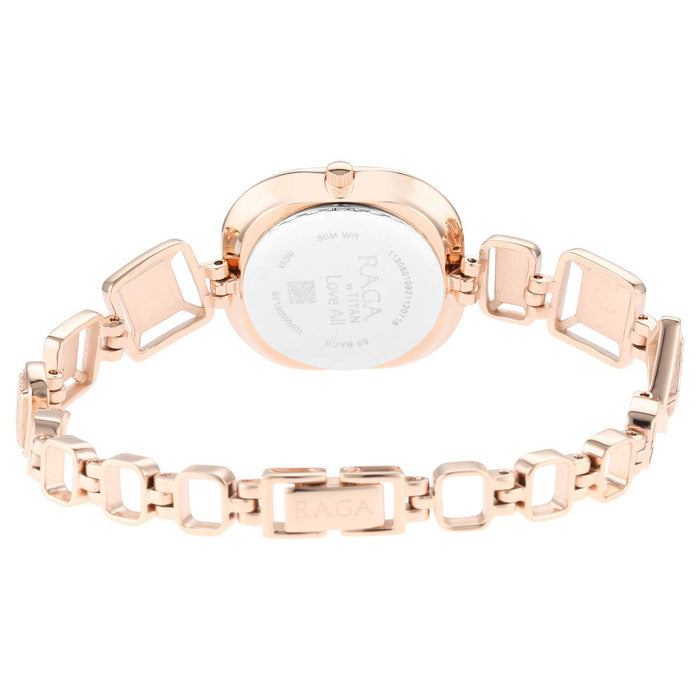 Titan Love All Rose Gold Dial Rose Gold Brass Strap Watch 95156WM01