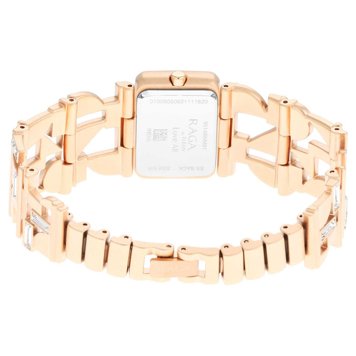 Titan Love All Watch with Mother Of Pearl Dial & Brass Strap 95149WM01