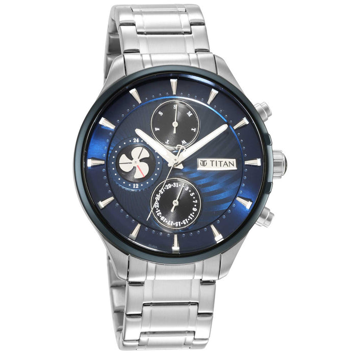 Titan Maritime Watch with Blue Dial & Stainless Steel Strap 1873KM02