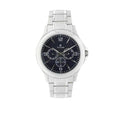 Titan Men's Contemporary Chronograph/Multi Function Work Wear,Quartz,Analog, Water Resistant Wrist Watch, Blue/Silver, bracelet
