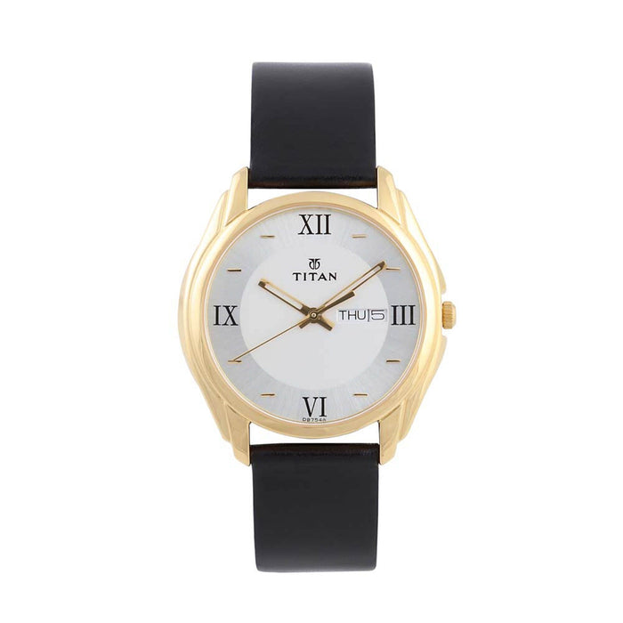Titan Men's Quartz Watch with Analog Display and Leather Bracelet 1578YL04