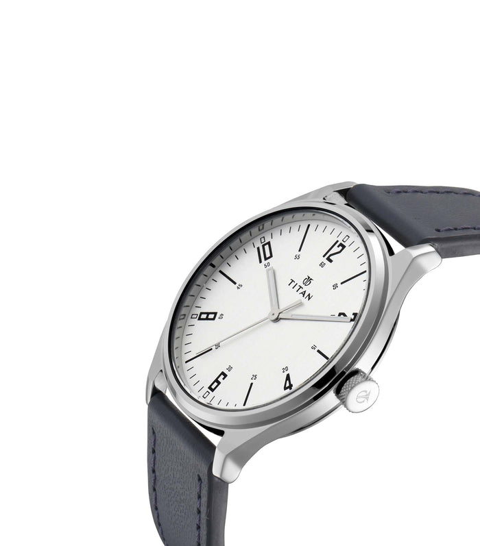 Titan Men's Quartz Watch with Analog Display and Leather Bracelet 1802SL02
