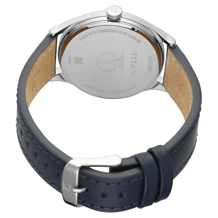 Titan Men's Quartz Watch with Analog Display and Leather Bracelet 1802SL02