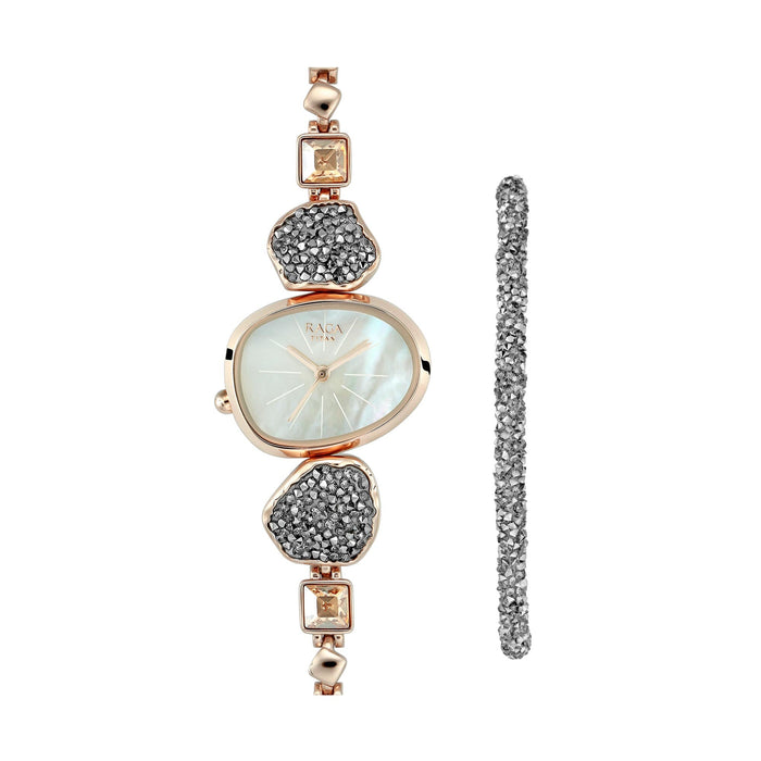 Titan Mineral by Raga I Am Mother of Pearl Dial Analog Watch for Women 95093WM02