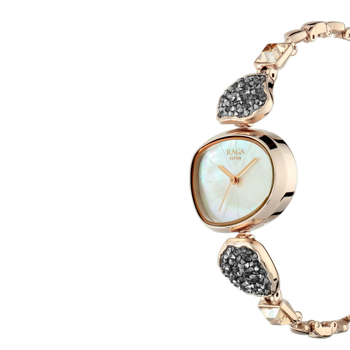 Titan Mineral by Raga I Am Mother of Pearl Dial Analog Watch for Women 95093WM02