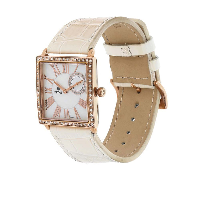 Titan Mother of Pearl Dial Analog Watch for Women 9961WL01