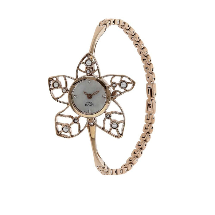 Titan Mother of Pearl Dial Metal Strap Watch 9974WM01