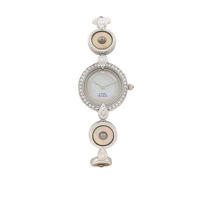 Titan Mother Of Pearl Dial Stainless Steel Strap Watch 9903SM01
