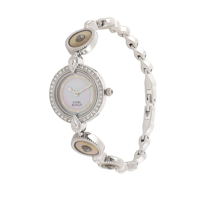 Titan Mother Of Pearl Dial Stainless Steel Strap Watch 9903SM01
