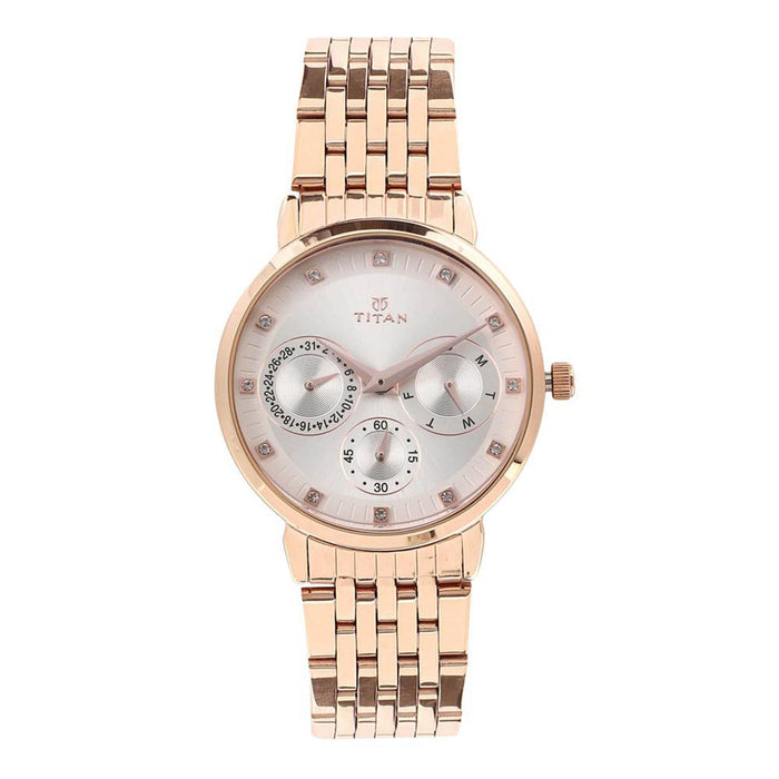 Titan Neo Beige Dial Multifunction Watch For Women 2569WM02
