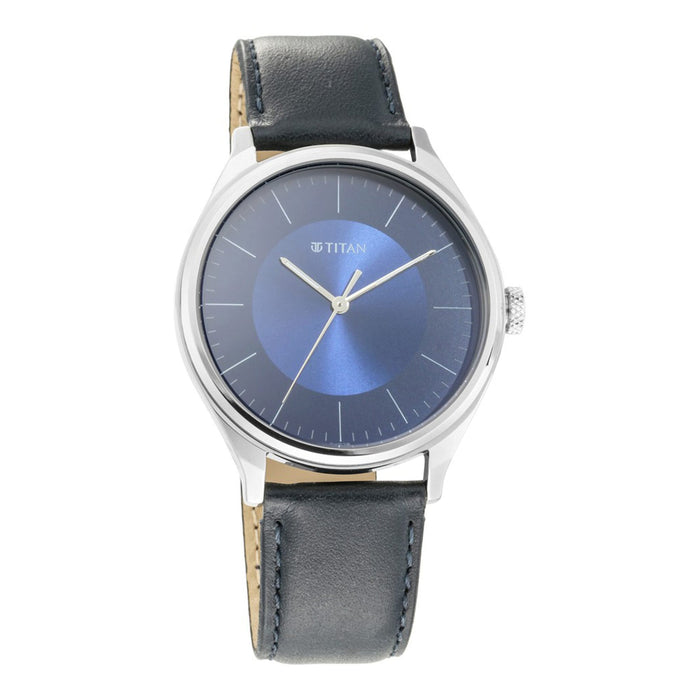 Titan Neo Economy Analog Red Dial Men's Watch-NN1802SL06/NP1802SL06 Genuine Leather, Blue Strap