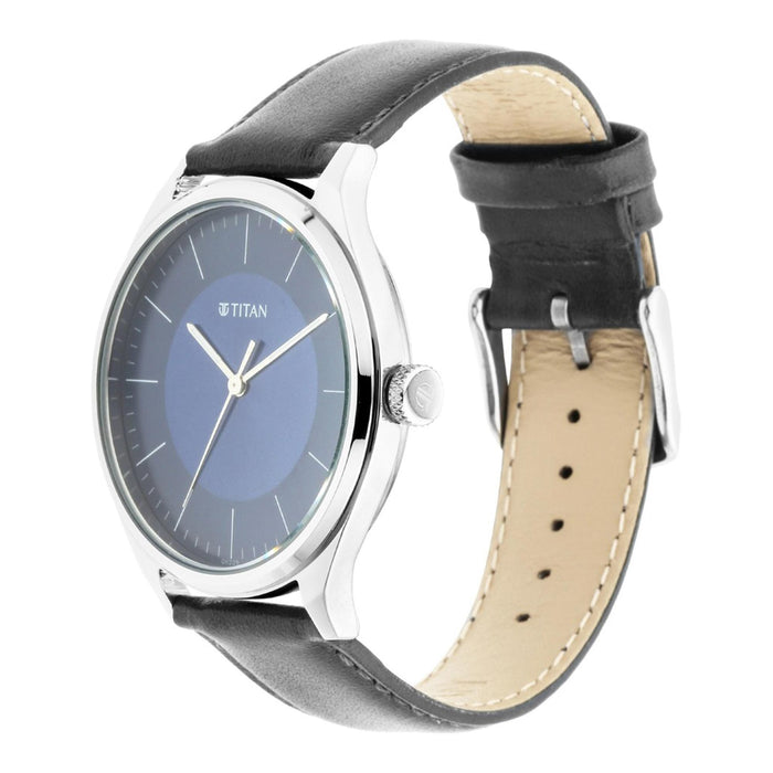 Titan Neo Economy Analog Red Dial Men's Watch-NN1802SL06/NP1802SL06 Genuine Leather, Blue Strap