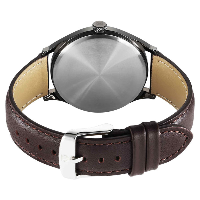 Titan Neo Economy Quartz Analog with Date Brown Dial Brown Leather Strap Watch For Men 1802QL02