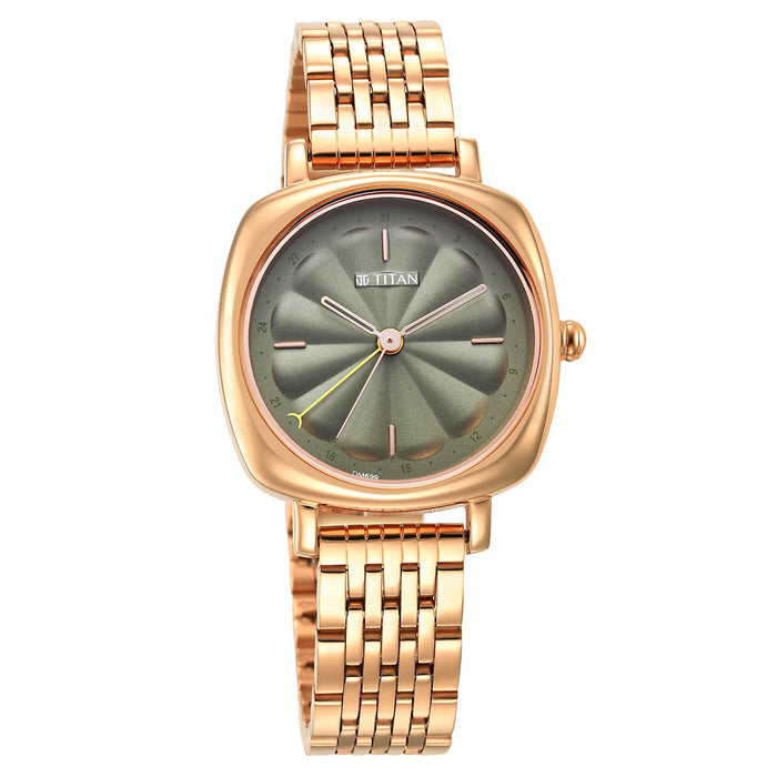 Titan Neo Green Dial Stainless Steel Strap Watch for Women 2689WM01