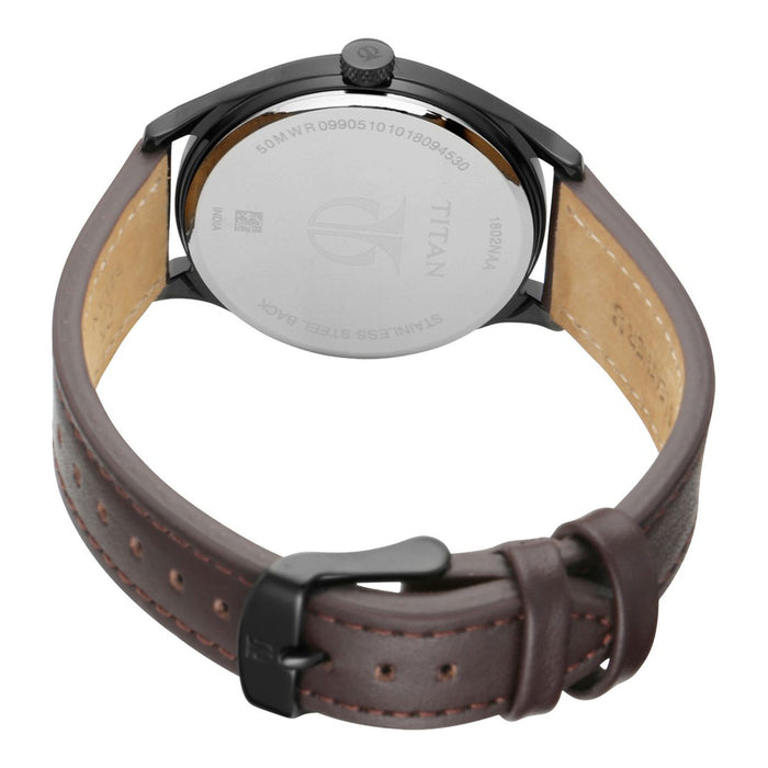 Titan Neo Iv Analog Black Dial Men's Watch-NL1802NL01, Brown Black, Strap