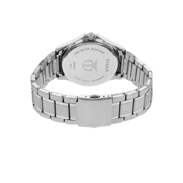 Titan Neo Men's Black Dial Metal Band Watch - T1698SM01