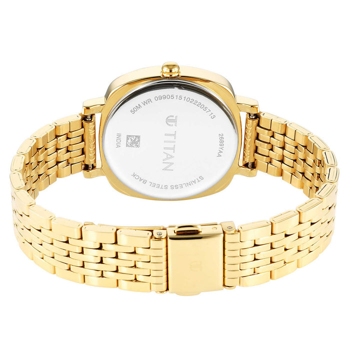Titan Neo Silver Dial Stainless Steel Strap Watch for Women 2689YM01