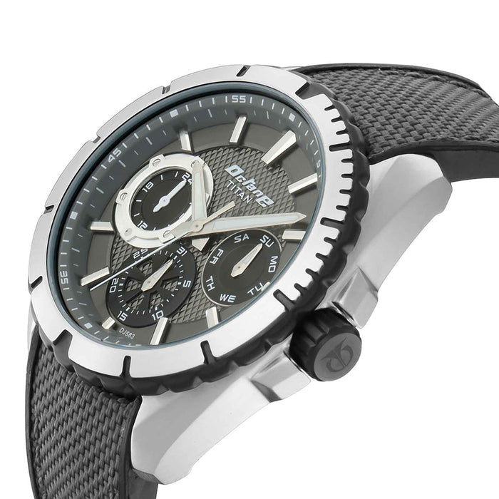 Titan Octane Grey Dial Grey Strap Watch 90109KP01