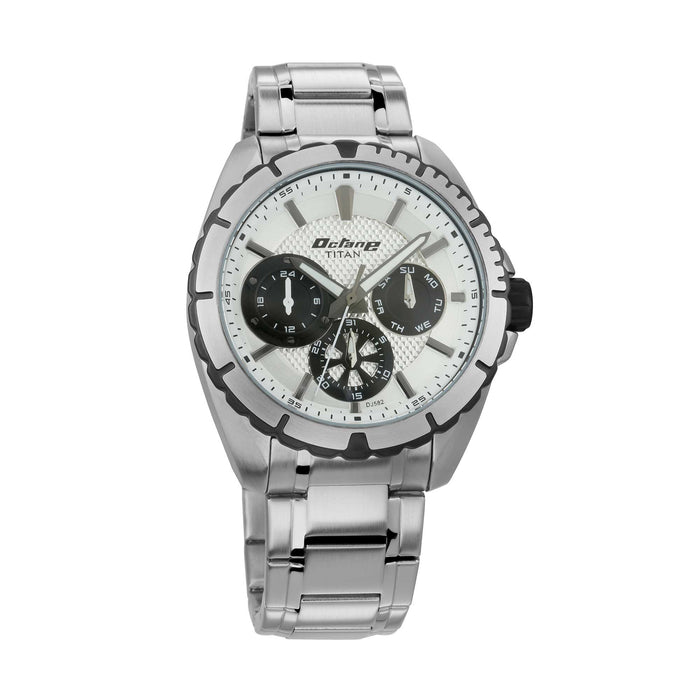 Titan Octane Silver Dial Silver Strap Watch 90109KM01