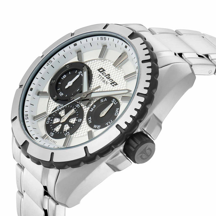 Titan Octane Silver Dial Silver Strap Watch 90109KM01