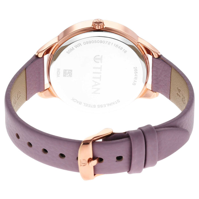 Titan Pastel Dreams Purple Dial Misty Violet Leather Strap Watch 2664WL03