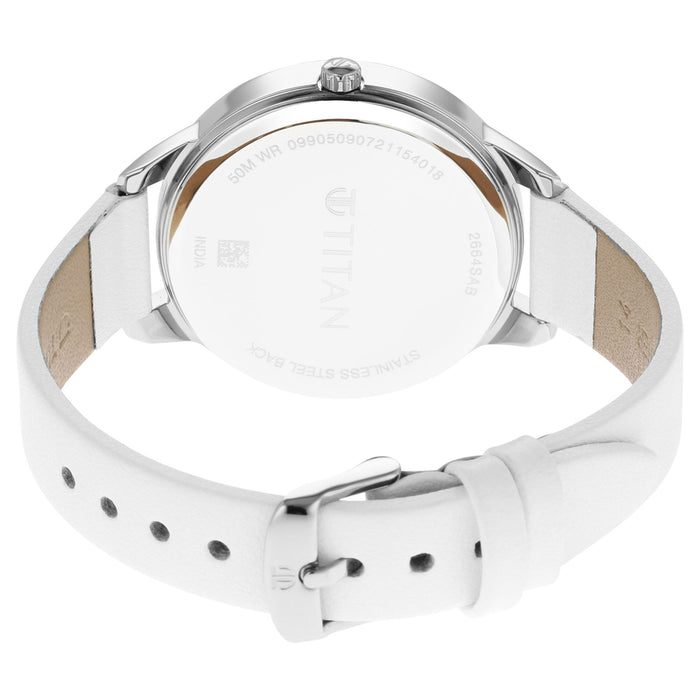 Titan Pastel Dreams Purple Dial White Leather Strap Watch 2664SL03