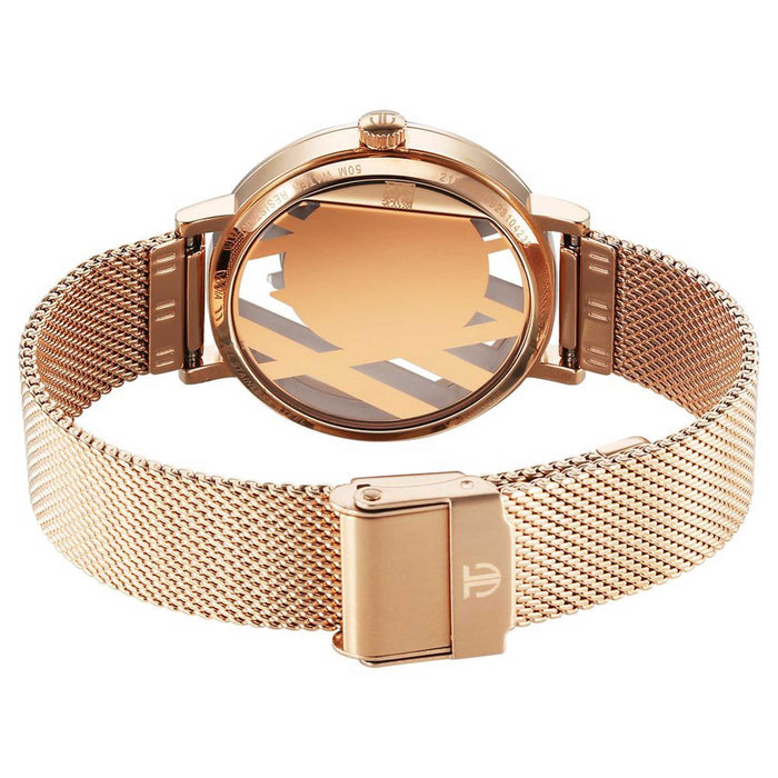 Titan Purple Abstract Quartz Analog Rose Gold Stainless Steel Strap for Women 95228WM01