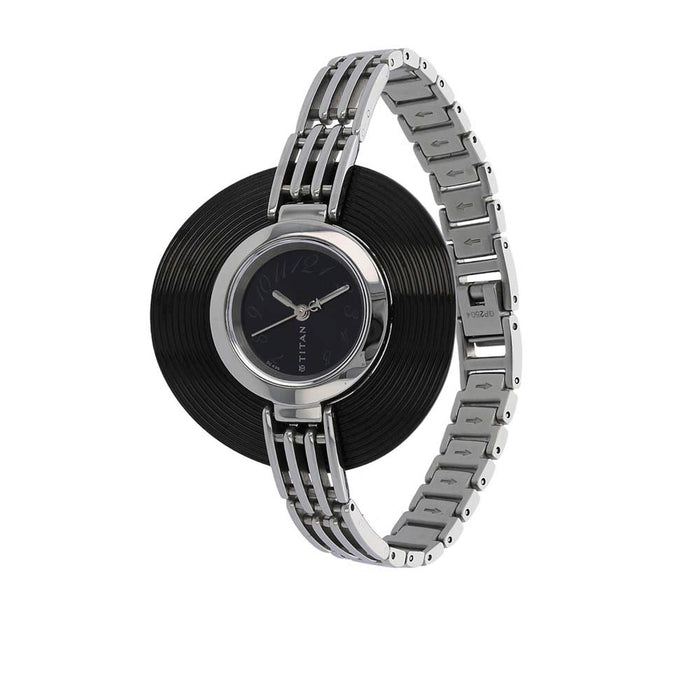 Titan Purple Black Dial Analog Watch for Women 2504SM02