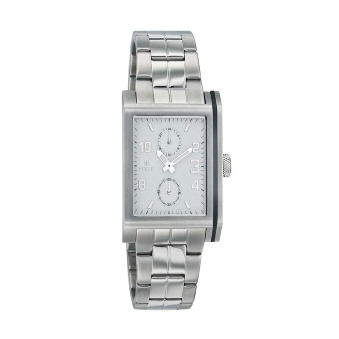 Titan Purple dial stainless steel Quartz watch for men 9410SN01