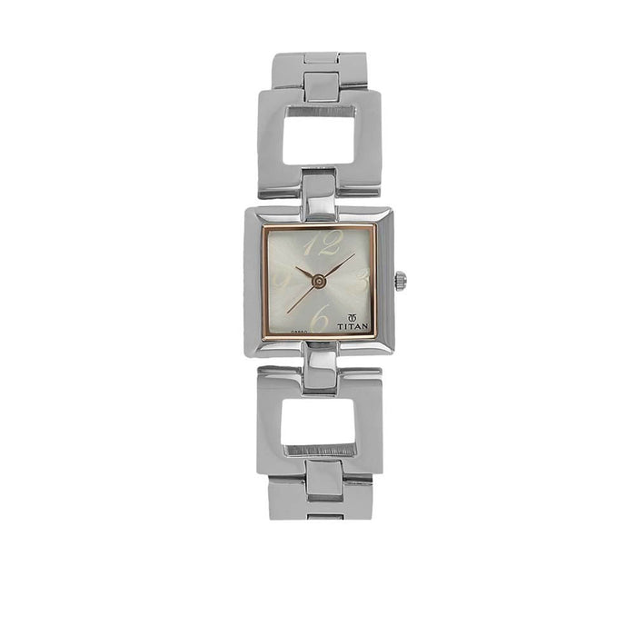 Titan Purple Silver White Dial Analog Watch for Women 2484SM01