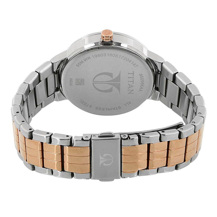 Titan Purple Whimsy Golden Dial Multifunction Watch for Women 95058KM01