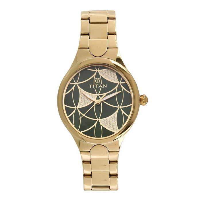 Titan Purple Whimsy Green Dial Analog Watch for Women 95060YM01