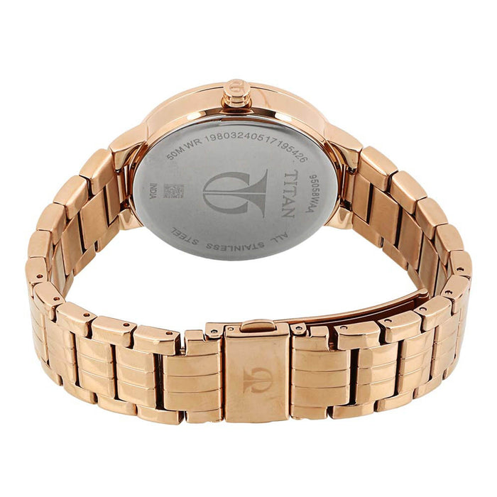 Titan Purple Whimsy Rose Gold Dial Multifunction Watch for Women 95058WM02