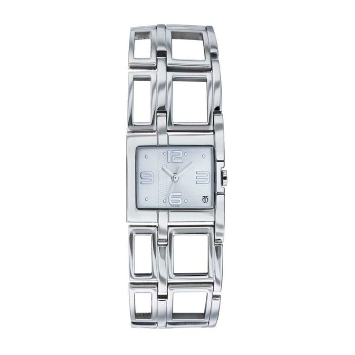 Titan Quartz Analog Silver Dial Stainless Steel Strap Watch for Women 9860SM01