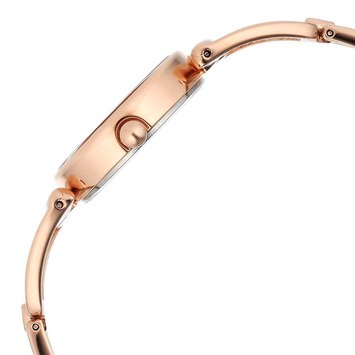 Titan Raga Ascend Quartz Analog Brown Dial With Rose Gold Color Metal Strap Watch For Women 2748WM01