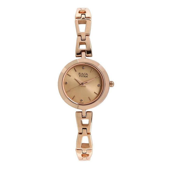 Titan Raga Beige Dial Analog Watch for Women 2540WM06