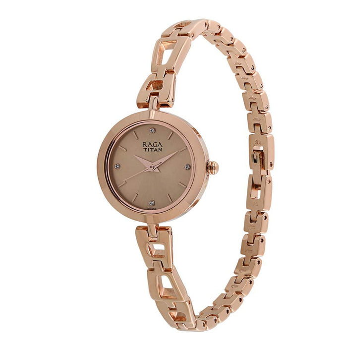 Titan Raga Beige Dial Analog Watch for Women 2540WM06