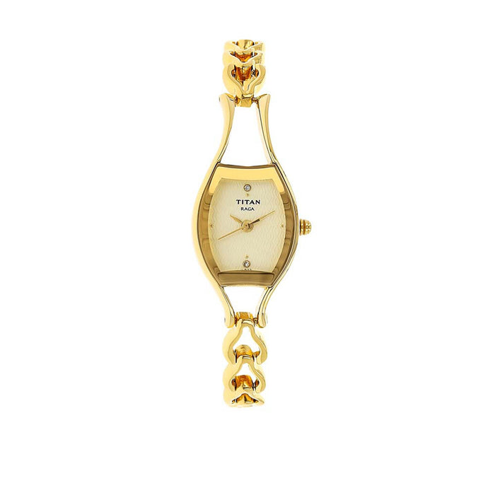 Titan Raga Champagne Dial Analog Watch for Women 2331YM02