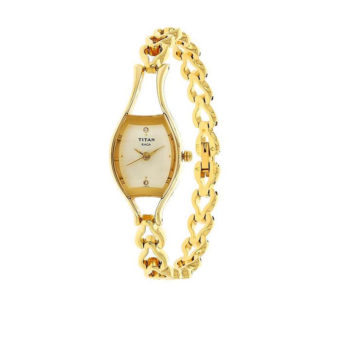 Titan Raga Champagne Dial Analog Watch for Women 2331YM02