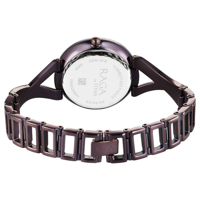 Titan Raga Chic Quartz Analog Brown Dial Metal Strap Watch for Women 2698QM01