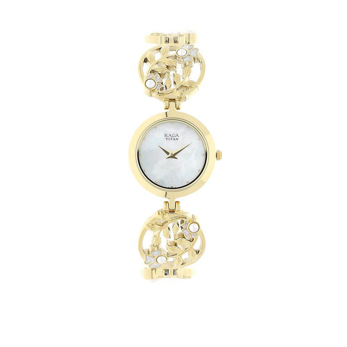 Titan Raga Cream Dial Analog Watch for Women 2540YM05